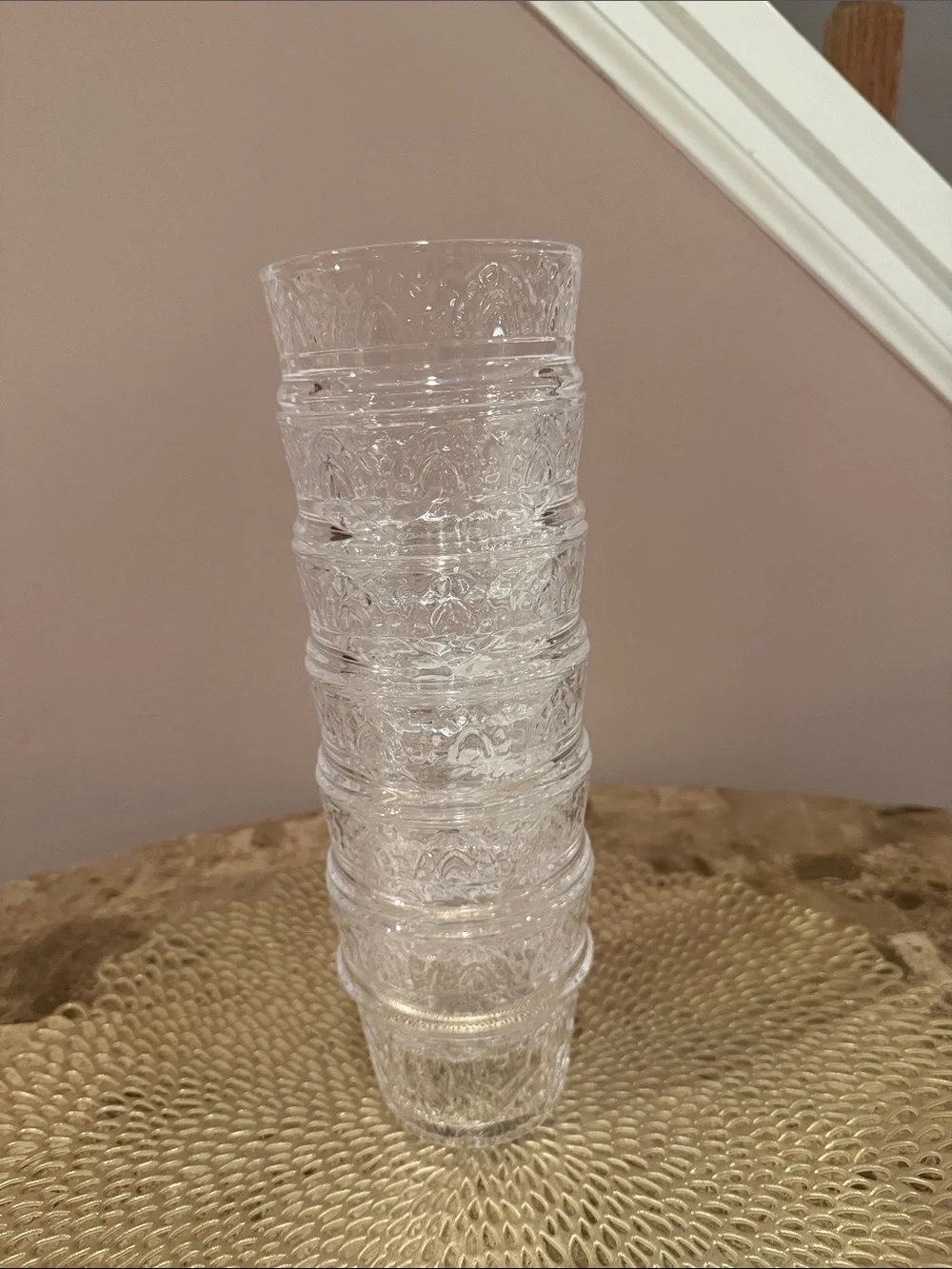 Pottery Barn Asfi  Embossed Acrylic Tumbler,  Set of 6